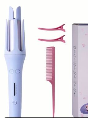 Corded Curling Bar with Pink Accessories - Pastel Lavender